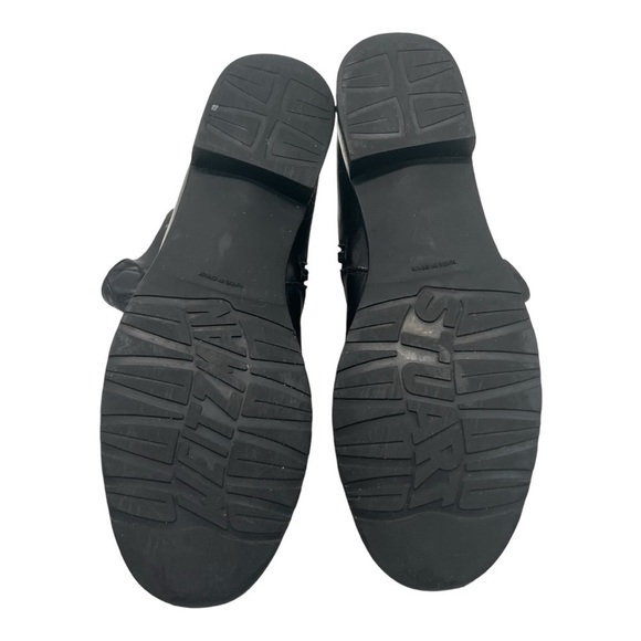 Stuart Weitzman Black Leather Quilted Biker Motorcycle Booties Women’s 8.5 - Picture 11 of 16